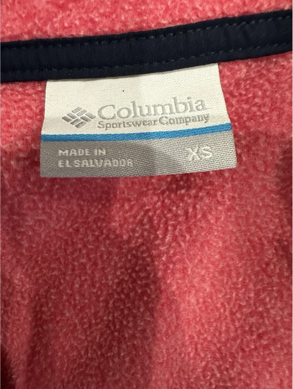Columbia PFG Boys XS Red Solid Fleece Full Zip Vest Sleeveless Outdoor